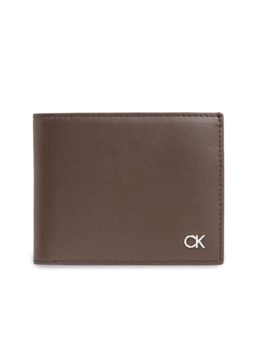 Calvin Klein Голям мъжки портфейл Metal Ck K50K511692 Черен