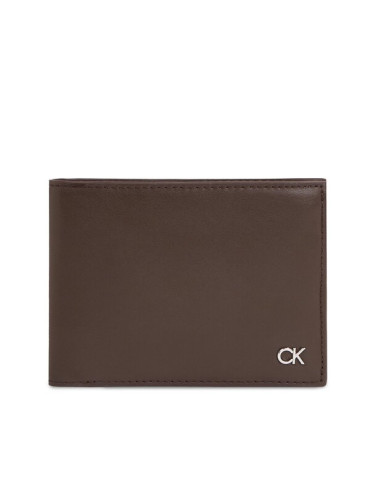 Calvin Klein Голям мъжки портфейл Metal Ck K50K511689 Черен