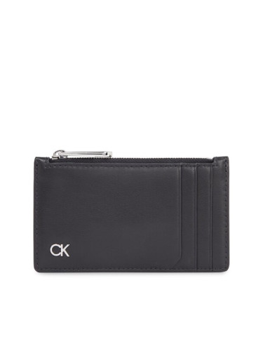 Calvin Klein Голям мъжки портфейл Metal Ck K50K511685 Черен