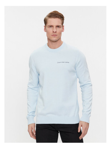 Calvin Klein Jeans Пуловер Institutional Essentials Sweater J30J324974 Светлосиньо Regular Fit
