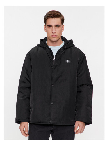 Calvin Klein Jeans Преходно яке Skater Hooded Jacket J30J325290 Черен Regular Fit