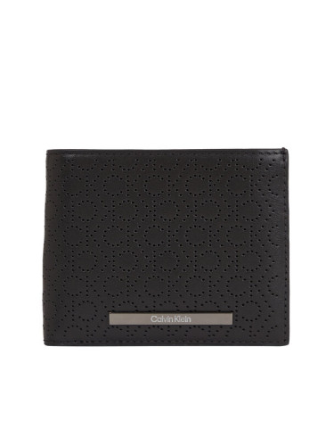 Calvin Klein Голям мъжки портфейл Modern Bar Bifold 5Cc W/Coin K50K511835 Черен