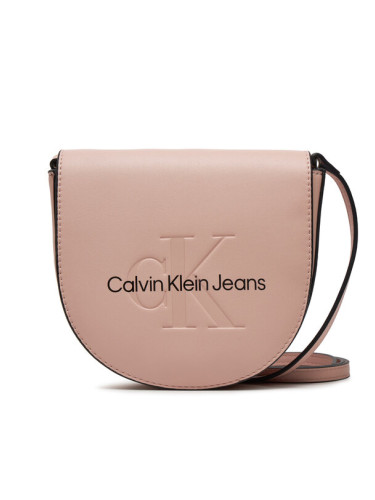 Calvin Klein Jeans Дамска чанта Sculpted Mini Saddle Bag K60K611966 Розов