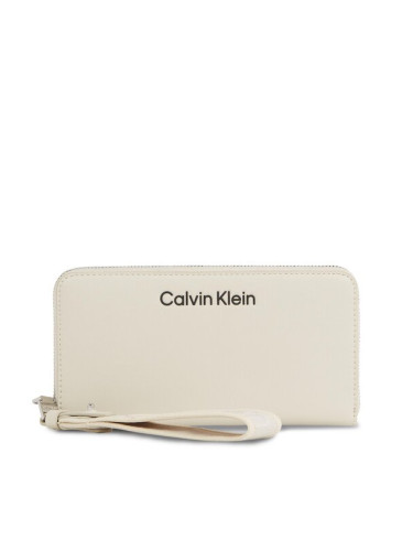 Calvin Klein Голям дамски портфейл Gracie K60K611687 Бежов