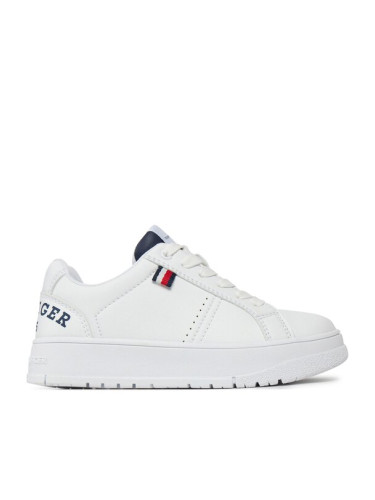 Tommy Hilfiger Сникърси Logo Low Cut Lace-Up Sneaker T3X9-33360-1355 M Бял