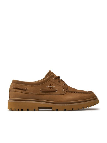 Calvin Klein Jeans Обувки Hybrid Boat Shoe Slipon Lh Btw YM0YM00937 Кафяв