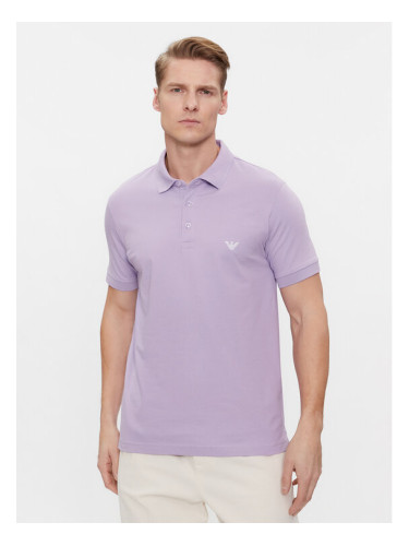 Emporio Armani Underwear Тениска с яка и копчета 211804 4R461 08990 Виолетов Regular Fit