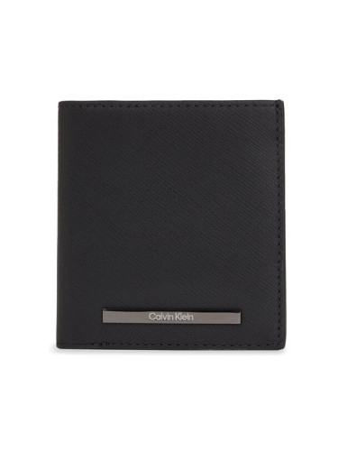 Calvin Klein Голям мъжки портфейл Modern Bar Trifold 6Cc W/Coin K50K511836 Черен