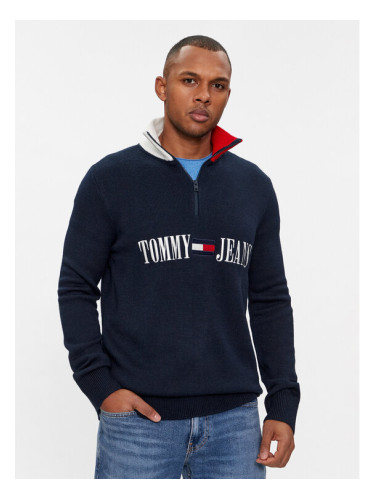 Tommy Jeans Пуловер Archive DM0DM18368 Тъмносин Slim Fit