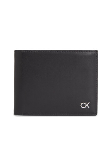 Calvin Klein Голям мъжки портфейл Metal Ck K50K511692 Черен