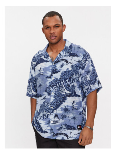 Tommy Jeans Риза Hawaiian Camp DM0DM18950 Син Relaxed Fit