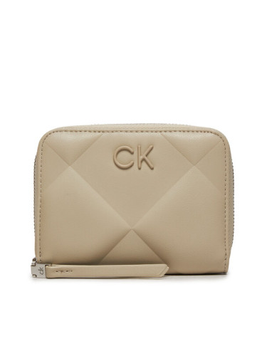 Calvin Klein Голям дамски портфейл Quilt K60K611783 Бежов