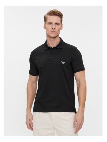 Emporio Armani Underwear Тениска с яка и копчета 211804 4R461 00020 Черен Regular Fit
