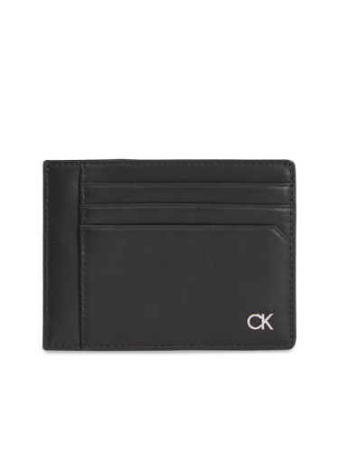 Calvin Klein Голям мъжки портфейл Metal Ck K50K511686 Черен