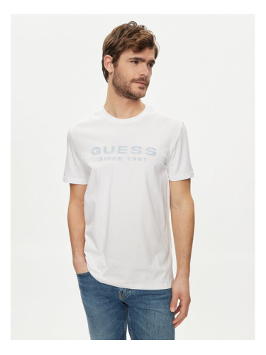 Guess Тишърт M4GI61 J1314 Бял Slim Fit