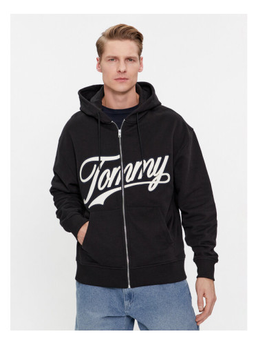 Tommy Jeans Суитшърт Letterman DM0DM18415 Черен Relaxed Fit