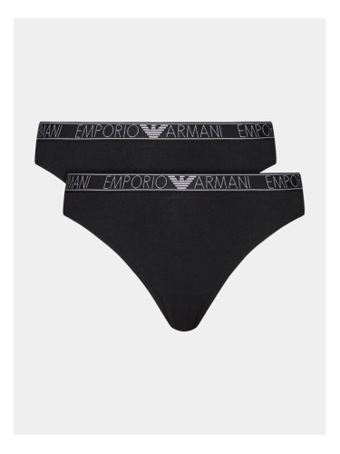 Emporio Armani Underwear Комплект 2 чифта бикини бразилиана 164752 4R223 00020 Черен