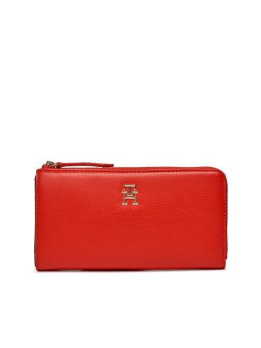 Голям дамски портфейл Tommy Hilfiger Th Central Cc And Coin Fierce Red XND