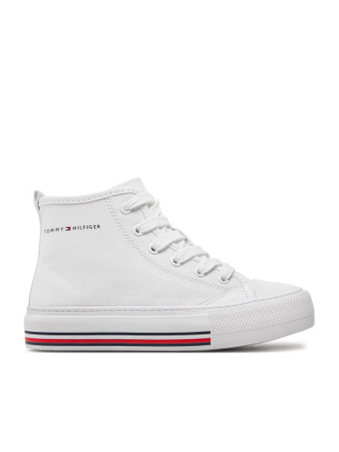 Кецове Tommy Hilfiger High Top Lace-Up Sneaker T3A9-33188-1687 M White 100