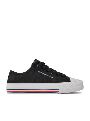 Кецове Tommy Hilfiger Low Cut Lace-Up Sneaker T3A9-33185-1687 S Черен