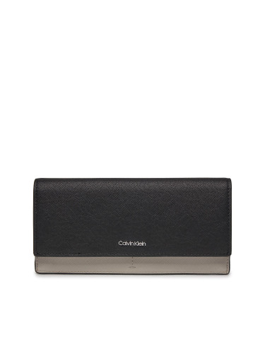 Голям дамски портфейл Calvin Klein Business Large Trifold_Saffiano K60K611700 Черен