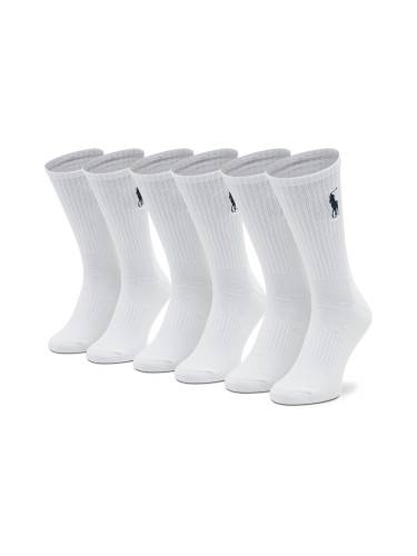 Комплект 3 чифта дълги чорапи мъжки Polo Ralph Lauren 449858064001 Бял