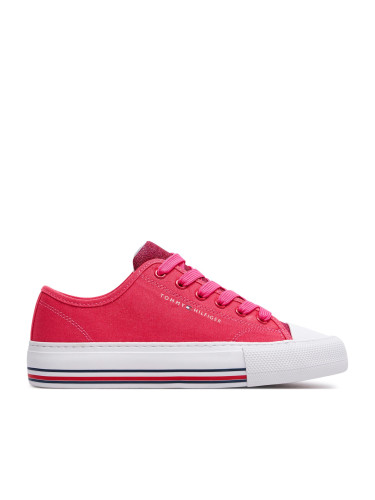 Кецове Tommy Hilfiger Low Cut Lace-Up Sneaker T3A9-33185-1687 S Magenta 385