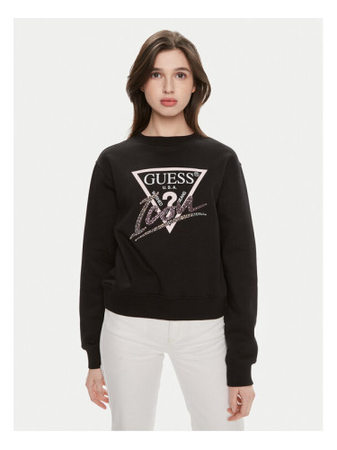 Guess Суитшърт Icon W4GQ09 KB681 Черен Relaxed Fit