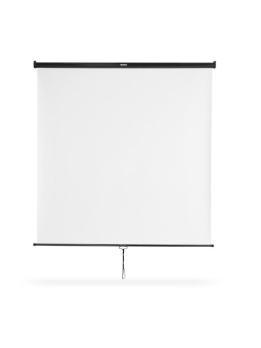 Екран за стена Roll-up, 175 x 175 cm; 1:1, мобилен, за таван или стенен монтаж, бял
