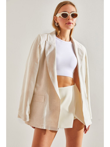 Bianco Lucci Women's Sleeve Detailed Blazer Jacket