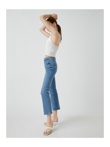 Koton Slim Fit Normal Waist Flared Leg - Victoria Crop Jean