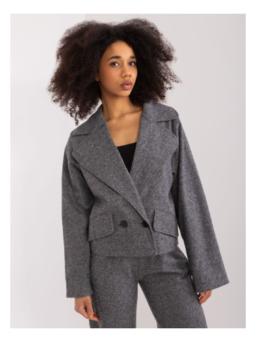Black-and-gray melange jacket from the set