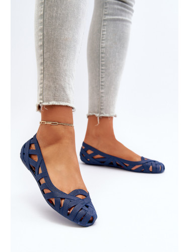 Boto Дамски гумени обувки тип балерина в тъмносин цвят