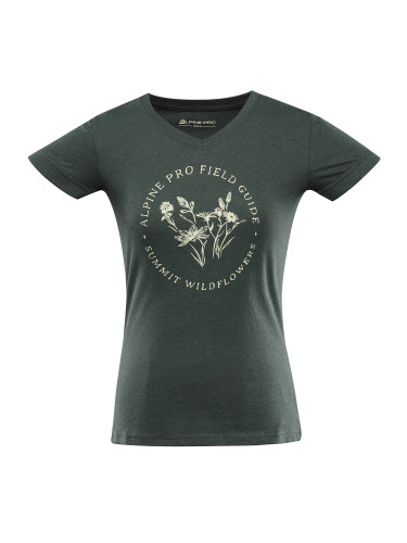 Dark green women's quick-drying T-shirt ALPINE PRO NEGA