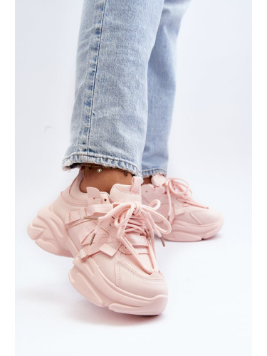 Women's sneakers with a chunky sole, pink Windamella