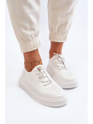 Women's openwork sneakers white Unassemia