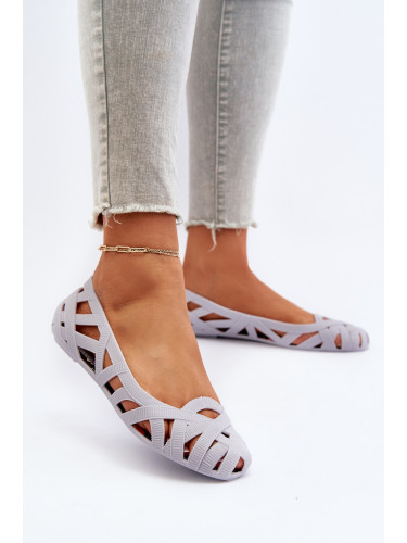 Boto Дамски гумени обувки тип балерина Сиво Salam