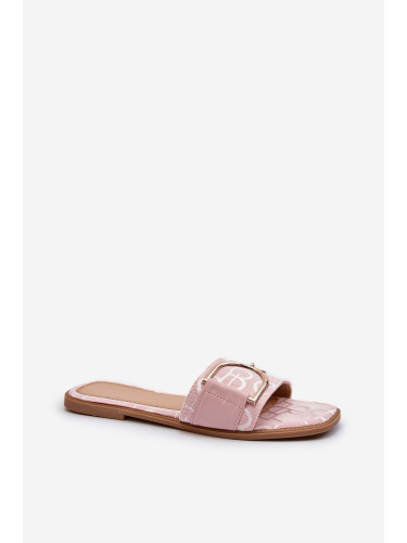 Boto Блестящи Дамски Чехли С Декорация Розови Талеци