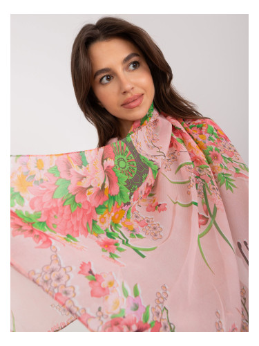 Light pink women's scarf with flowers