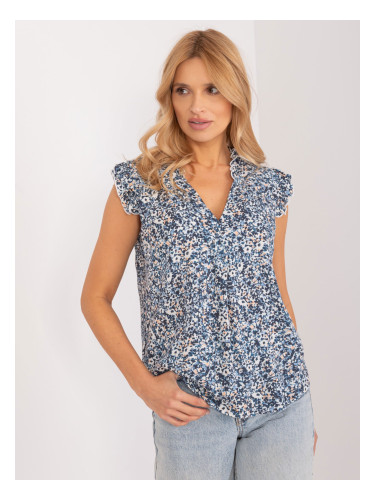 Dark blue viscose blouse SUBLEVEL