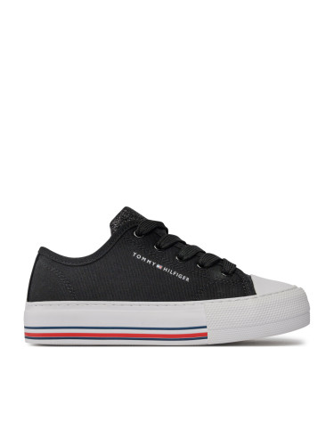 Кецове Tommy Hilfiger Low Cut Lace-Up Sneaker T3A9-33185-1687 M Черен