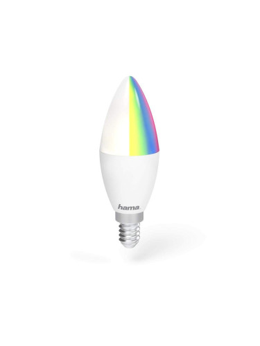 Димираща RGB крушка HAMA WiFi-LED, 4.5W, E14, 350 lm