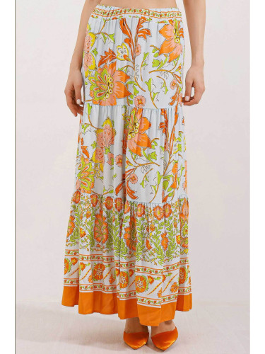 Bigdart 1898 Patterned Long Skirt - Orange