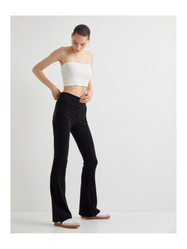 Koton Flare Trousers Modal Fabric Slim Fit Standard Waist