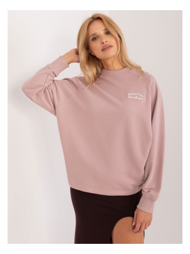 Powder pink oversize sweatshirt with SUBLEVEL inscription