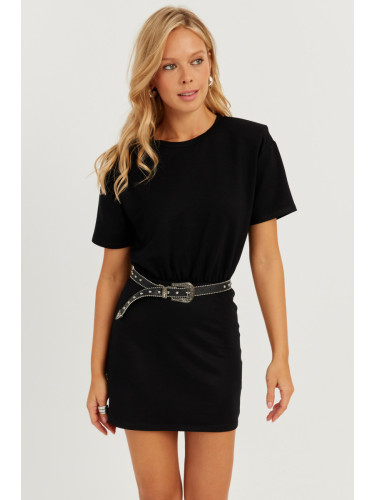 Cool & Sexy Women's Black Waistband Mini Dress GC157