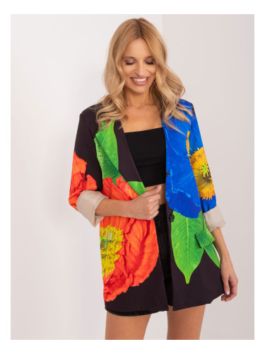 Black jacket with colorful print