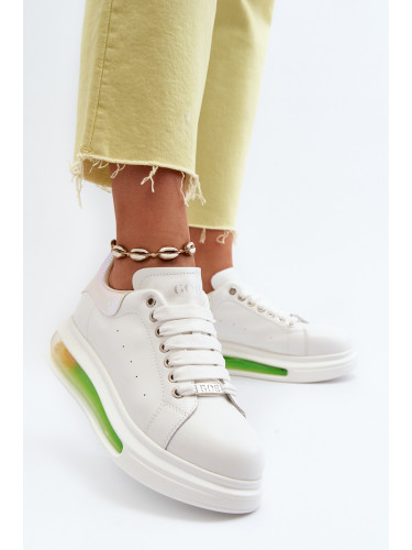 Women's leather sneakers GOE White