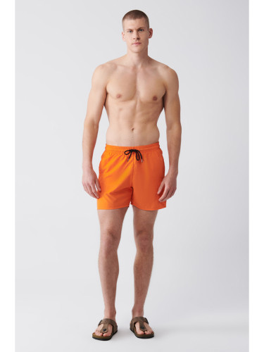 Avva Orange Quick Dry Standard Size Plain Comfort Fit Swimsuit Sea Shorts