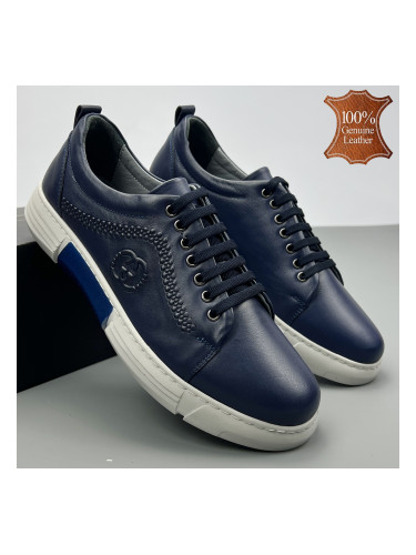 Сини мъжки обувки от естествена кожа 7029 blue